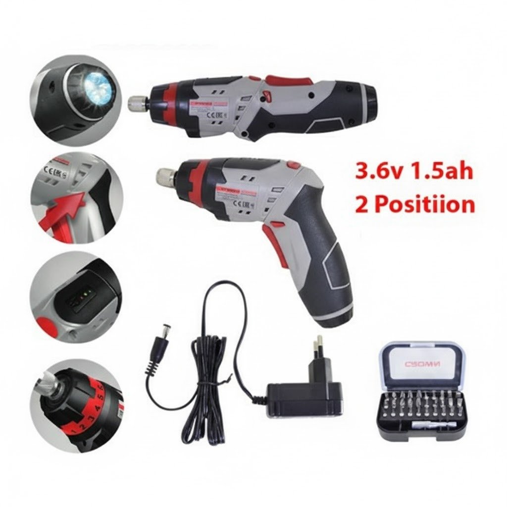 VISSEUSE TOURNEVIS CROWN CT22024 SANS FIL 3.6V AVEC EMBOUTS